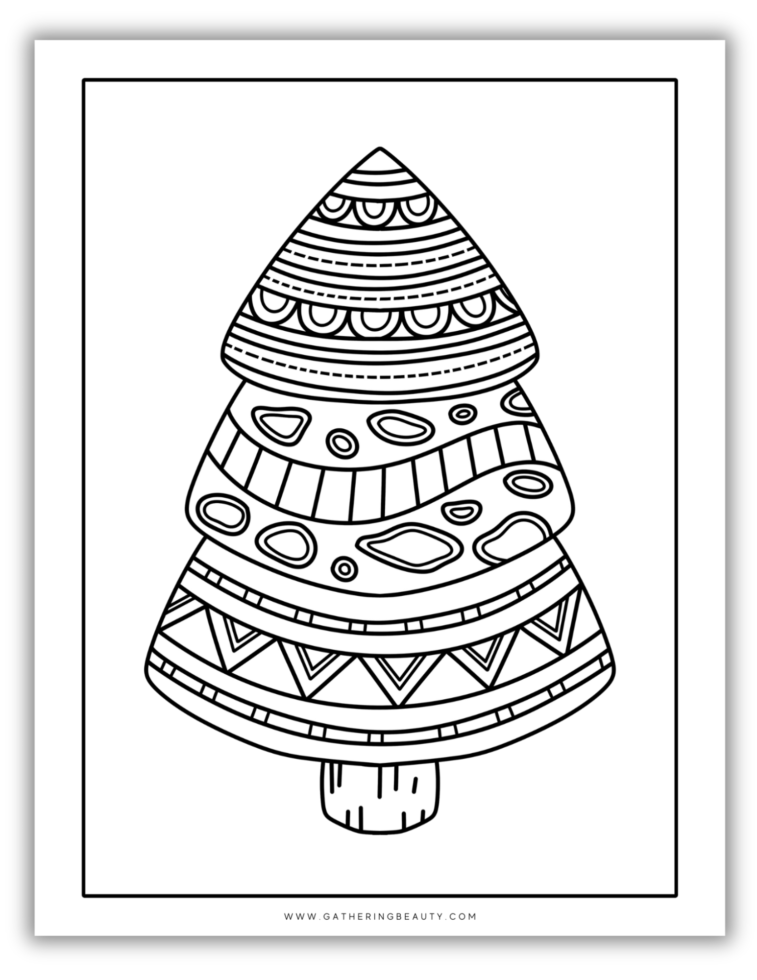 free printable christmas tree pages — gathering beauty